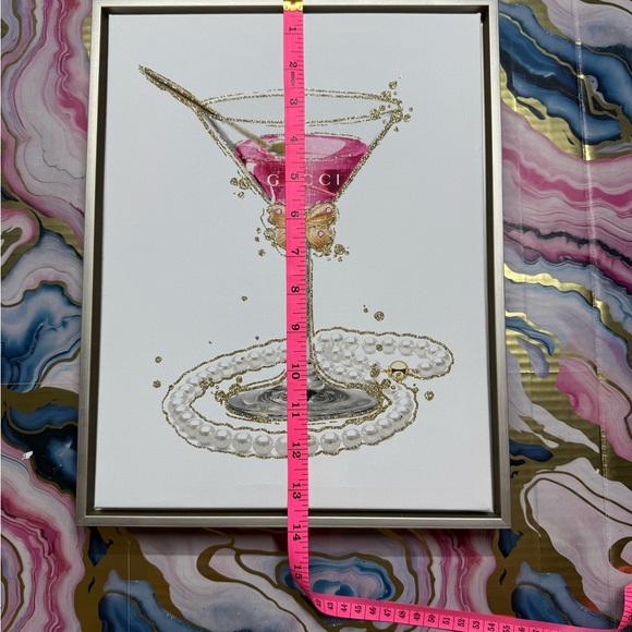 Gucci Pink and Gold Martini Wall Art - Picture 3 of 3